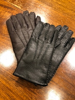 Leather gloves.