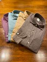 Bright flannel shirts.