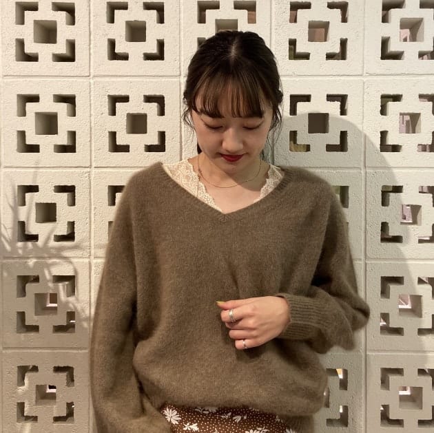 【louren】over vneck pullover brown free