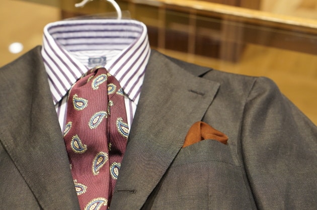 小物 Brilla per il gusto CANONICO WOOL TIE V.B.C Canonico Flannel Charcoal Gray Solid Wool Tie