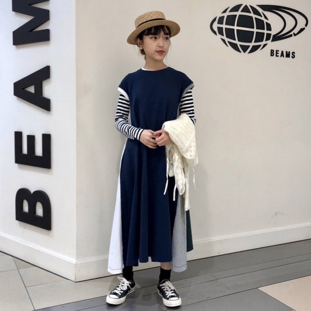 Champion × BEAMS BOY Aライン ノースリーブ ドレス XS