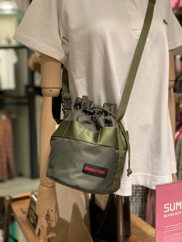 BRIEFING × BEAMS BOY 巾着 サコッシュ 2way カーキ
