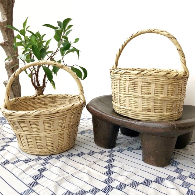 ヴィンテージ ラフ族 タイ 籠 かご カゴ 脚付き バンブー 竹 手作り 希少 ヴィンテージ ラフ族 タイ 籠 かご カゴ 脚付き バンブー 竹