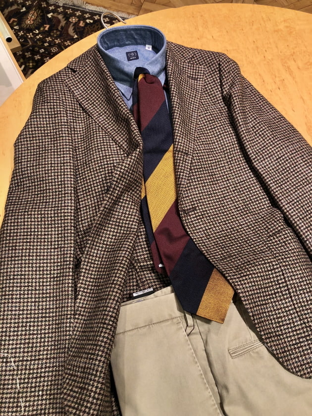 販促応援 新品 LARDINI ラルディーニ ジャケット ガンクラブチェック