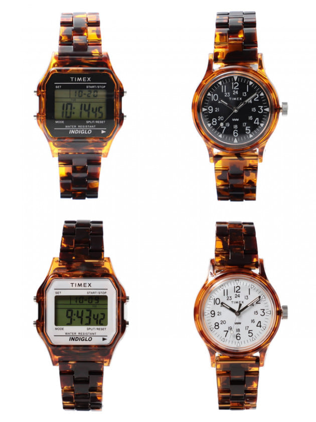 限定特価】 レア TIMEX × BEAMS べっ甲 角デジ ブラック 黒