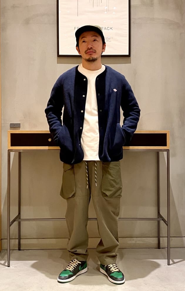 DANTON × BEAMS / 別注 Fleece Cardigan オリーブ - カーディガン