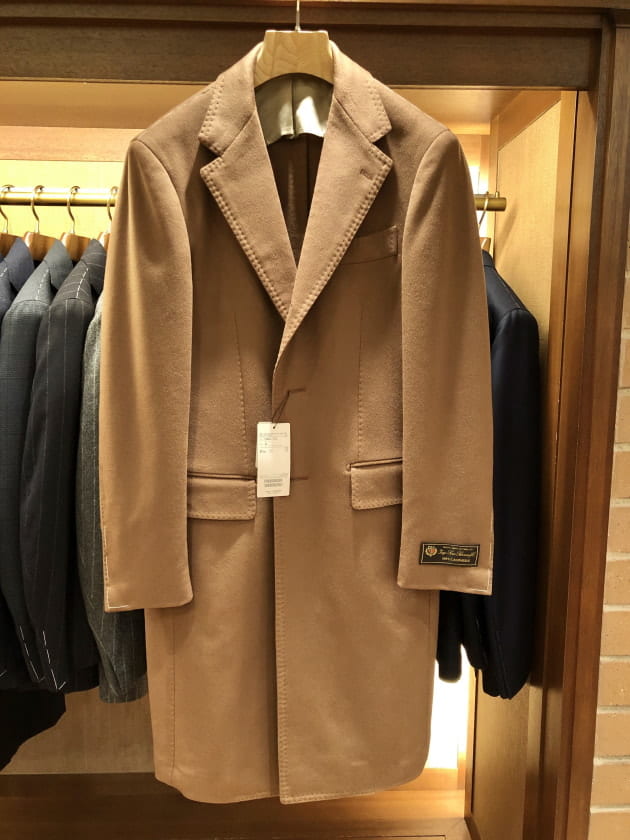 紺×赤 Loro Piana ロロ・ピアーナ ピュアカシミヤ100%ロングコート