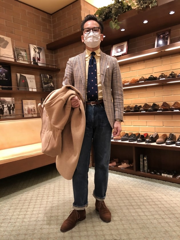 美品☆Brooks Brothers☆ヘリンボーン ダッフルコートグレー 英国製 ブルックスブラザーズ ダッフルコート ヘリンボーン