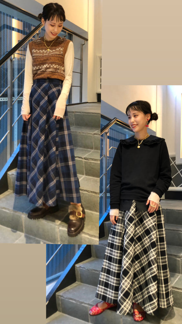 BEAMS JAPAN original check skirt ｜BEAMS JAPAN（ビームス ジャパン