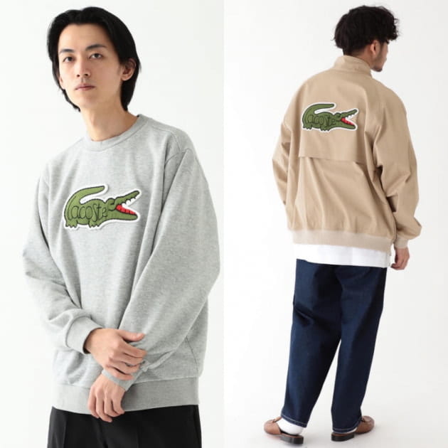 LACOSTE BEAMS 別注 Big Croco Crew Sweat 5メンズ