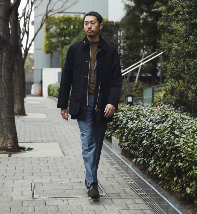 パステルオリーブ Barbour BEAMS別注 BEDALE ピーチスキン バブアー