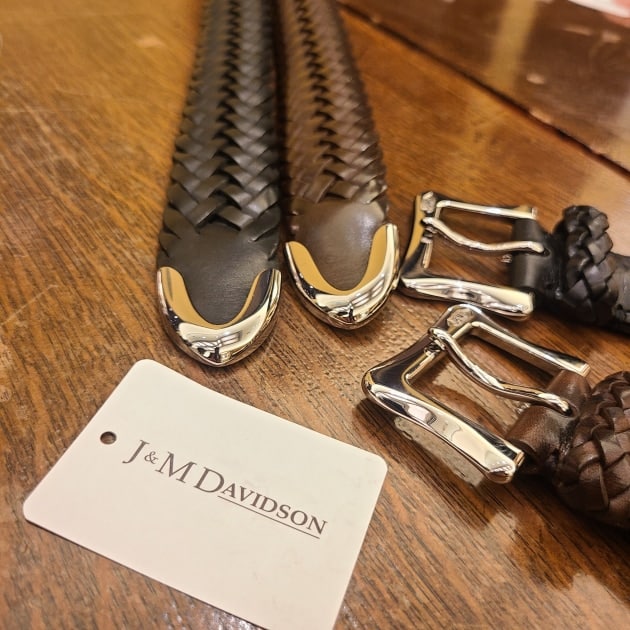 J&M DAVIDSON / 30ミリ レザー メッシュベルト-