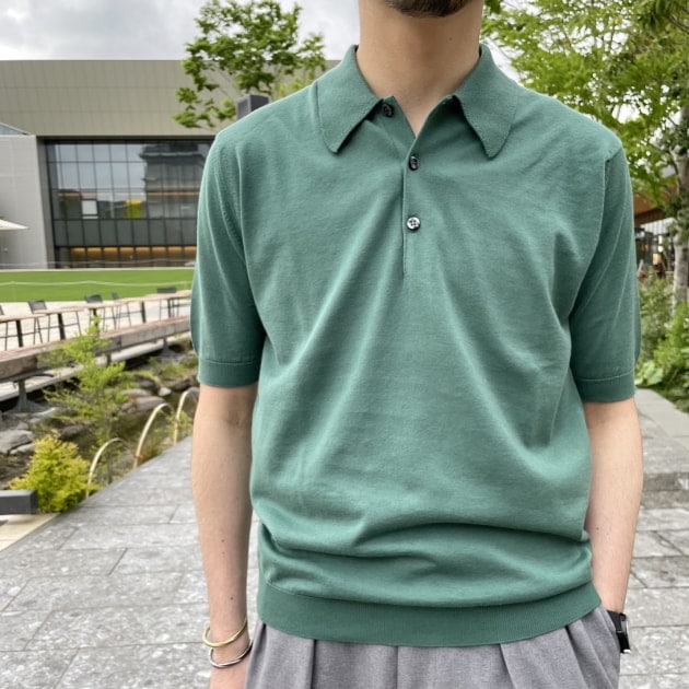 ジョンスメドレー KIERAN ポロ Sサイズ GREEN ALOE | hartwellspremium.com