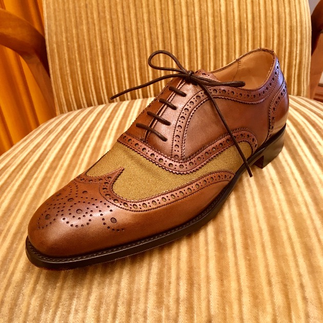 稀少【CHEANEY チーニー×ビギ】ダブルネーム☆ブラウンコンビシューズ ...