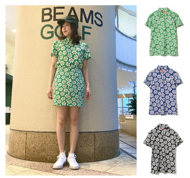 BEAMS GOLF ポロシャツ 花柄 M | ignisrefractory.com