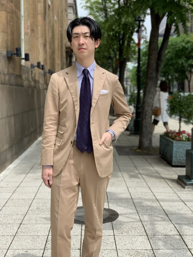 洒落者スナップ】Beige suits.｜BEAMS F（ビームスF）｜BEAMS