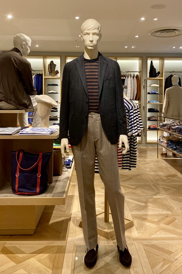 メール便可 2セットまで LARDINI コットンリネンヘリンボーン