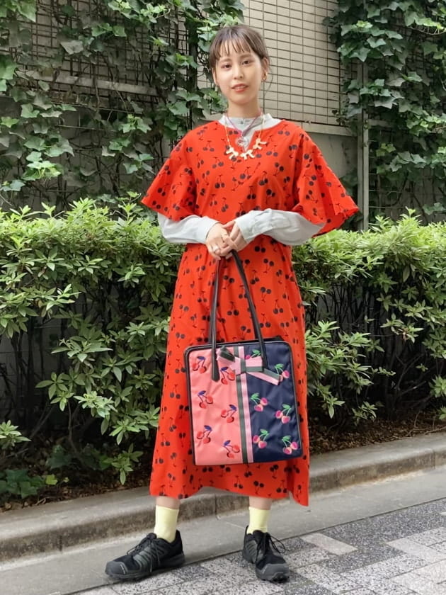 日本製/今治産 kate spade × BEAMS COUTURE / チェリートートバッグ