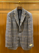 Linen plaid jacket.