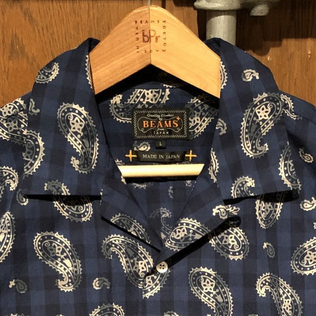 【90.s vintage】総柄　ガラシャツ　ブルーロータス柄好きにオススメ