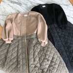 キルティング配色コート