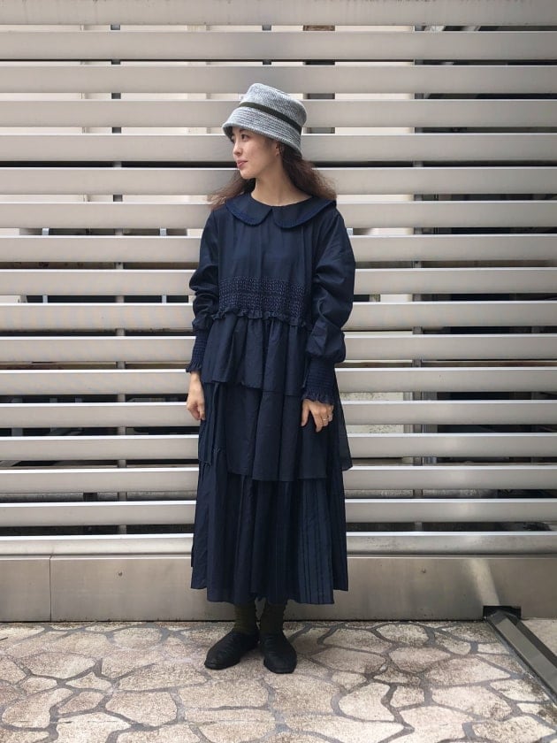 TORI-TO × BEAMS BOY / ウエスト 切替 ワンピース　ネイビー TORI-TO × BEAMS BOY / ウエスト 切替 ワンピース