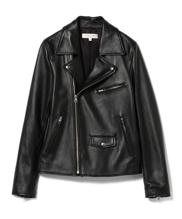 歳末セール【美品】Demi-Luxe BEAMS ラムレザーライダースジャケット Demi-Luxe BEAMS】 サイズ36 ラムレザー ライダースジャケット