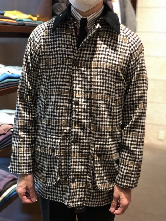 Barbour × BEAMS F / 別注 BEDALE-F ハウンドトゥース