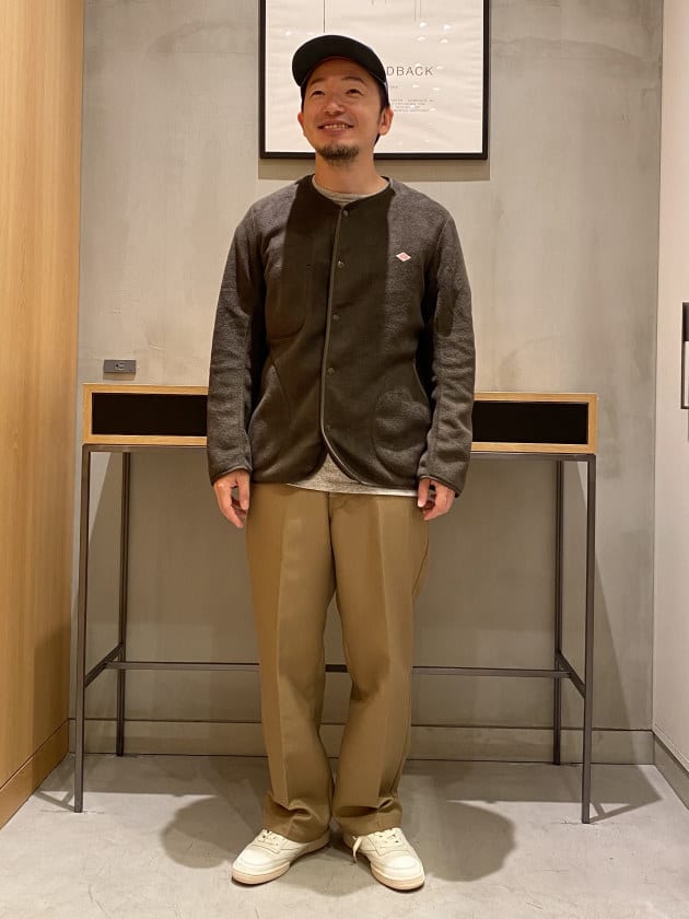 DANTON × BEAMS / 別注 Fleece Cardigan オリーブ - カーディガン