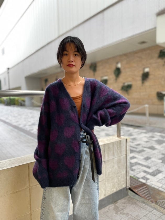 アイボリー×レッド NEEDLES × BEAMS BOY Mohair Cardigan | www