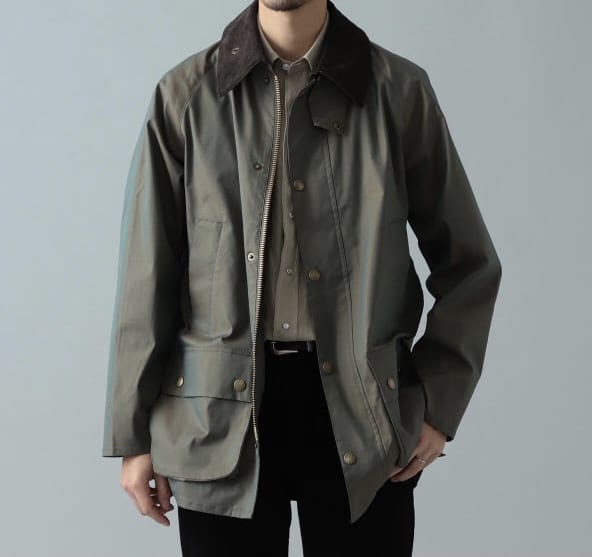 Barbour × BEAMS F / バブアー別注 BEDALE 玉虫色-