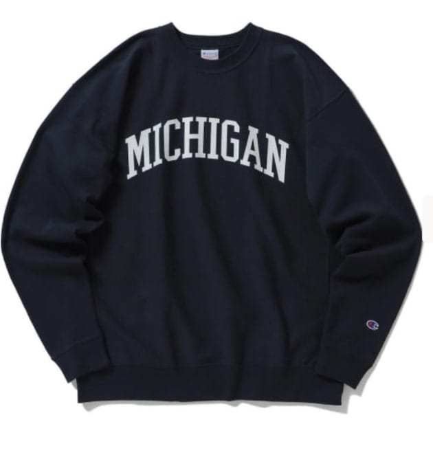 【ネット限定】 Champion × スウェットM トレーナー ミシガン ネイビー BEAMS トップス