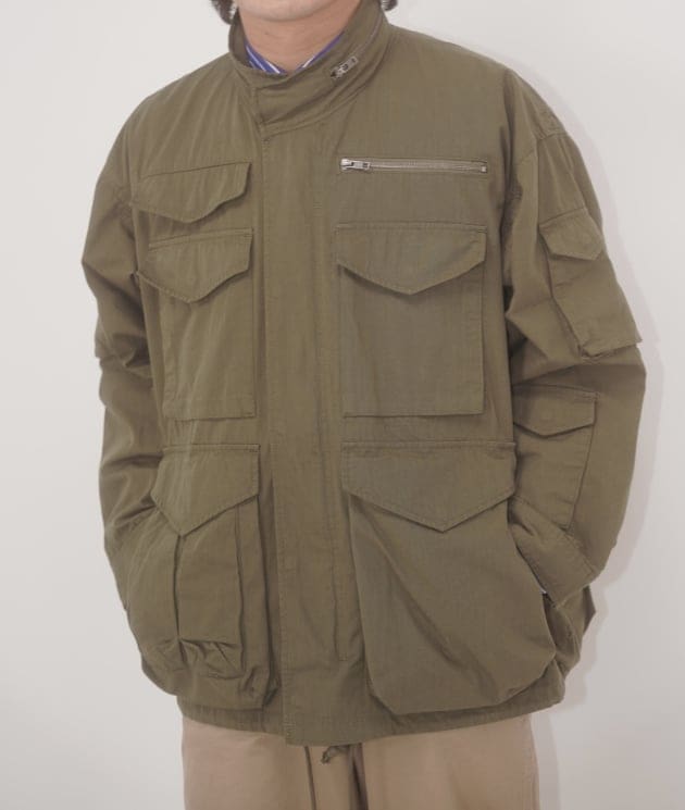 【ミリタリー】BEAMS ユーティリティM65ジャケット（OLIVE）