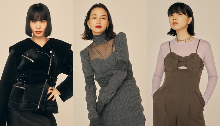 Portraits of three women wearing FETICO｜BEAMS