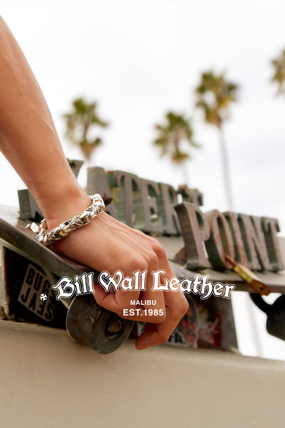 定番の中古商品 Bill ビルウォールレザー数珠　ストーンブレスレット Leather Wall ブレスレット