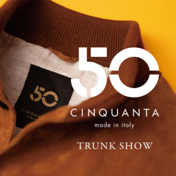 ＜CINQUANTA＞のオーダーイベントを初開催！お好みのレザーや裏地、ボタン、ファスナーなどがお選びいただけます。