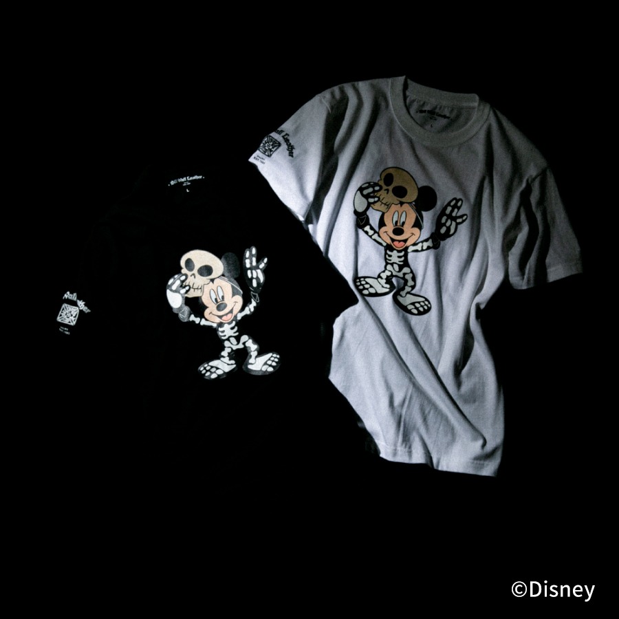 Tシャツ/カットソー(半袖/袖なし)Bill Wall Leather Beams Disney Tシャツ 黒