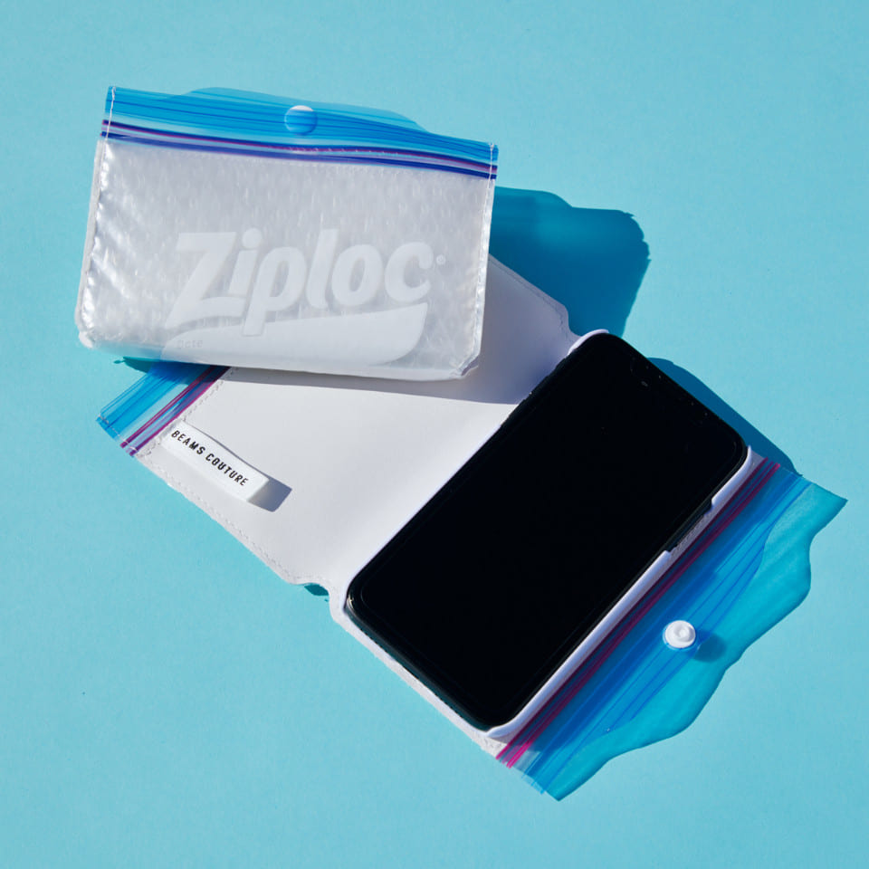 新製品の-BEAMS -• ziploc ジップロック BEAMS 限定 がま口 ポーチ 