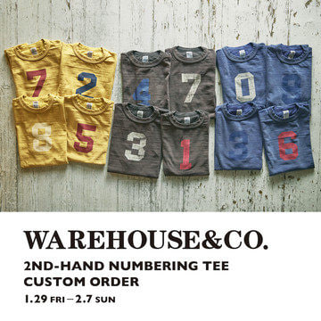 ＜WAREHOUSE＞セコハンのナンバリングTシャツを作れるオーダー会を開催！