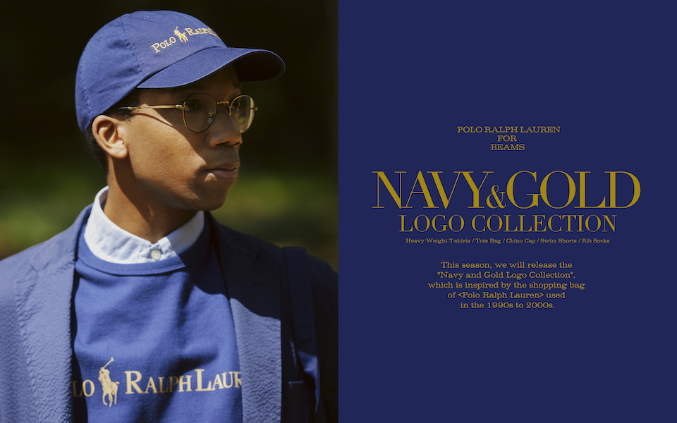 BEAMS ラルフローレン別注Navy Gold Logo CAP | hartwellspremium.com