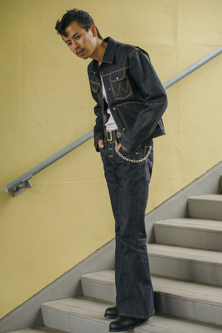 Dairiku×Beams “Flower Black Flare Denim”-