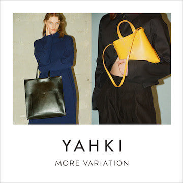 都会的なデザインが人気のバッグブランド〈YAHKI〉のモアバリエーションを開催