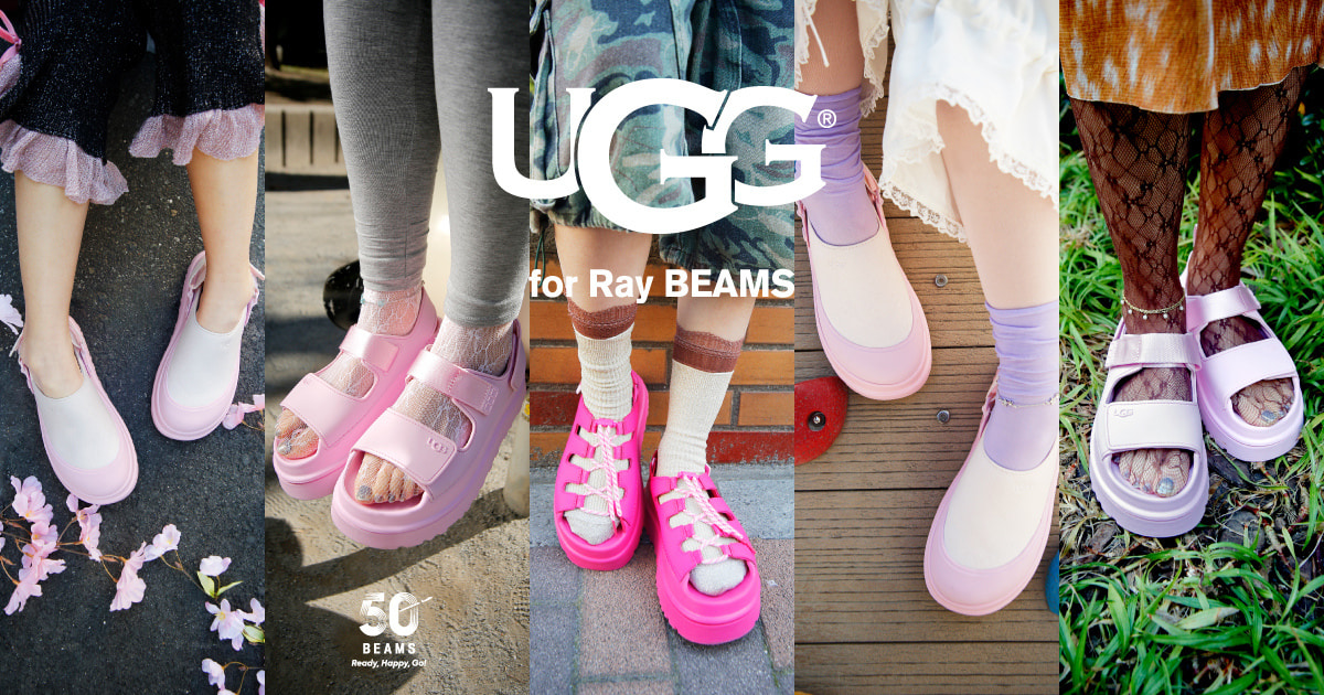 ugg×ビームス 別注サンダル 27.0 春を彩る特別なピンク。〈UGG® for Ray BEAMS〉、桜の季節に合わせた