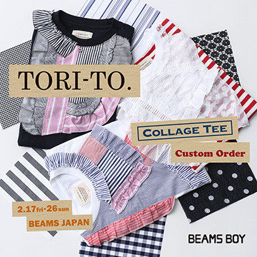 〈BEAMS BOY〉で人気の〈TORI-TO〉コラージュTシャツのカスタムオーダー会を「ビームス ジャパン」にて初開催！