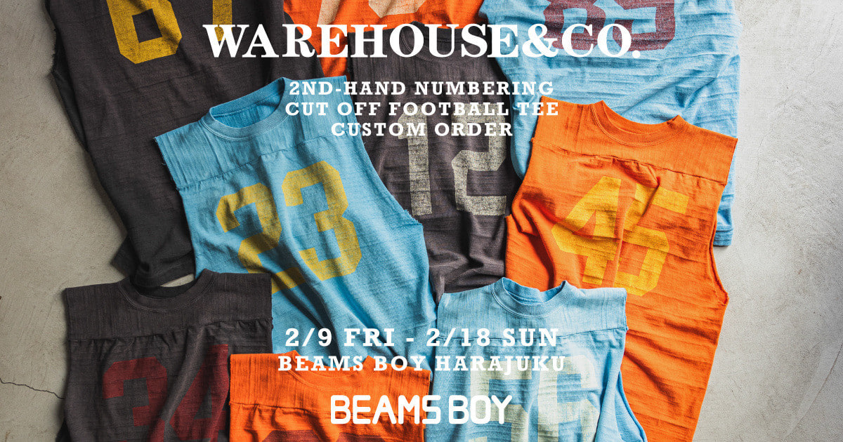 WAREHOUSE〉のカットオフフットボールTシャツのカスタムオーダー会を