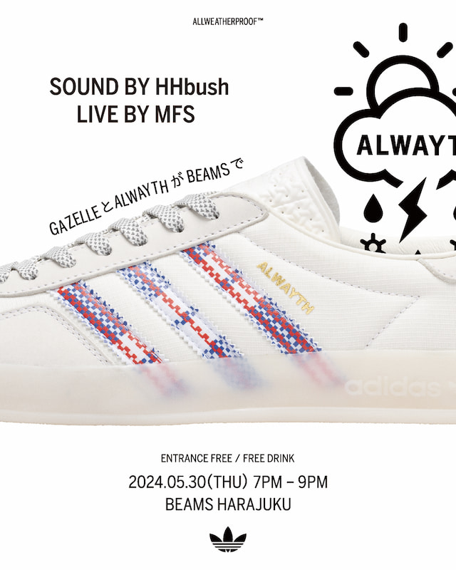 adidas Originals〉と〈ALWAYTH〉のコラボレートモデル第2弾『GAZELLE INDOOR ALWAYTH 』の発売を記念したローンチイベントを開催｜BEAMS