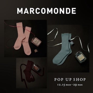 レッグウェアブランド〈MARCOMONDE〉のポップアップショップを開催｜Vermeerist BEAMS