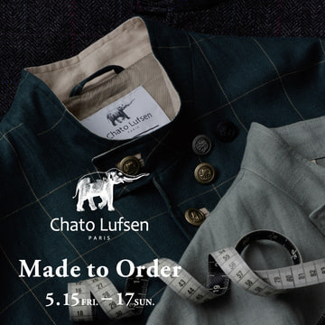 お好みの生地や釦などを組み合わせ特別な一着を。〈Chato Lufsen〉のパターンオーダー会を開催