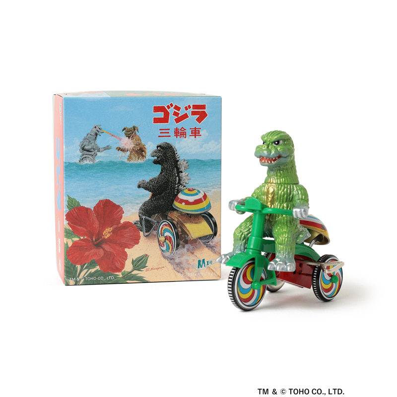 M1号（エムイチゴウ）〉の『74ゴジラ三輪車』ソフビ（※TOKYO CULTUART