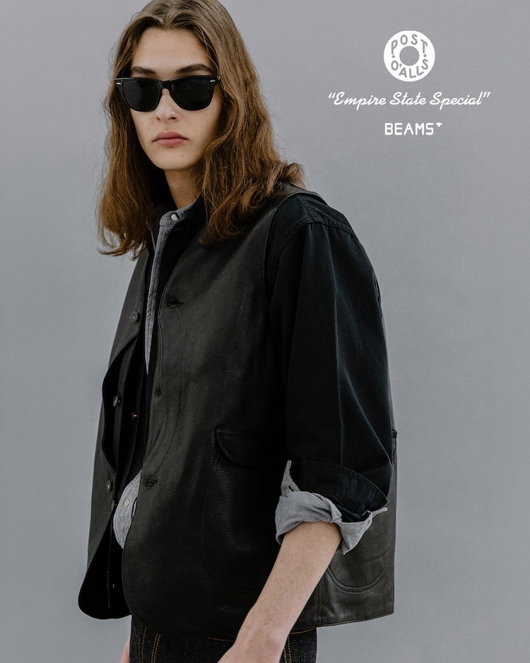 トップス post o'alls  Traveler L POST O'ALLS〉×〈BEAMS PLUS〉によるブランド初のカウハイドレザーを